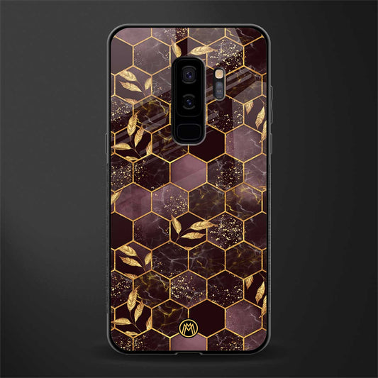 black maroon tile marble glass case for samsung galaxy s9 plus image