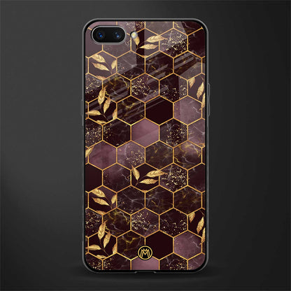 black maroon tile marble glass case for realme c1 image