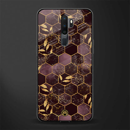 black maroon tile marble glass case for oppo a5 2020 image