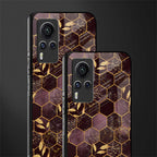 black maroon tile marble glass case for vivo x60 pro image-2