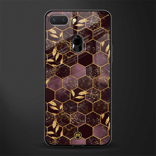 black maroon tile marble glass case for oppo a5 image