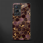 black maroon tile marble glass case for vivo x70 pro image