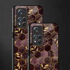 black maroon tile marble glass case for xiaomi 11i 5g image-2