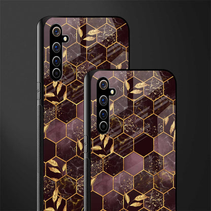 black maroon tile marble glass case for realme x50 pro image-2