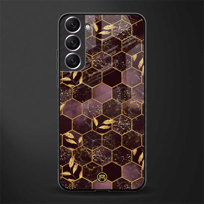 black maroon tile marble glass case for samsung galaxy s21 fe 5g image