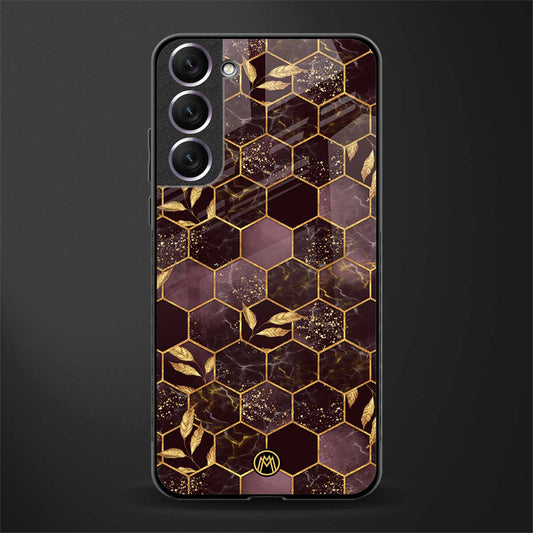 black maroon tile marble glass case for samsung galaxy s21 plus image