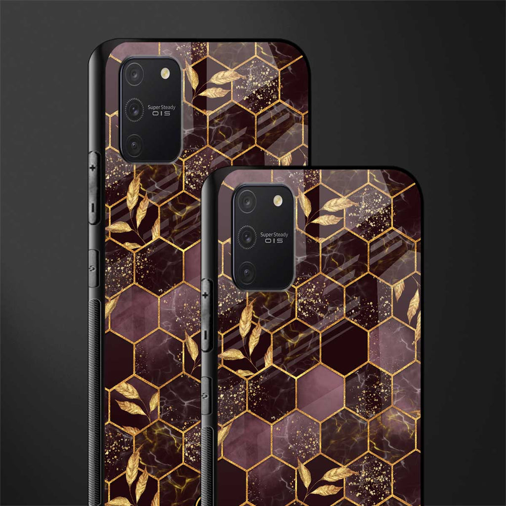 black maroon tile marble glass case for samsung galaxy s10 lite image-2
