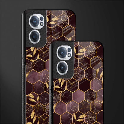 black maroon tile marble glass case for oneplus nord ce 2 5g image-2