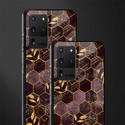 black maroon tile marble glass case for samsung galaxy s20 ultra image-2