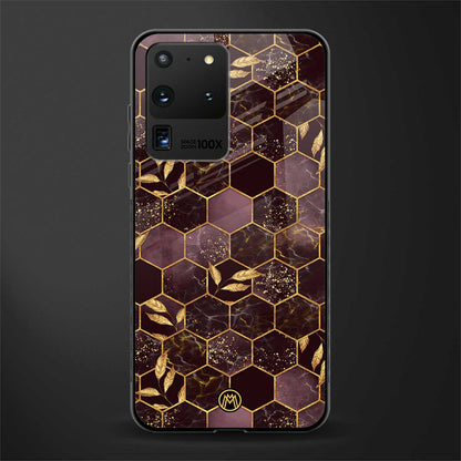 black maroon tile marble glass case for samsung galaxy s20 ultra image