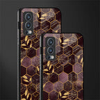 black maroon tile marble glass case for oneplus nord 2 5g image-2