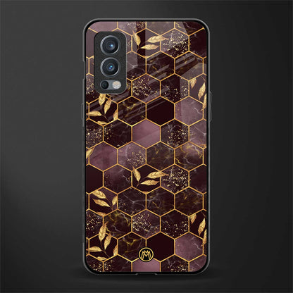 black maroon tile marble glass case for oneplus nord 2 5g image