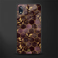 black maroon tile marble glass case for vivo y91i image