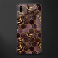black maroon tile marble glass case for vivo v11 pro image