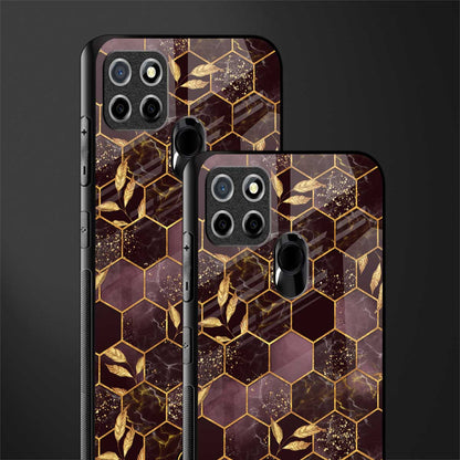 black maroon tile marble glass case for realme narzo 20 image-2