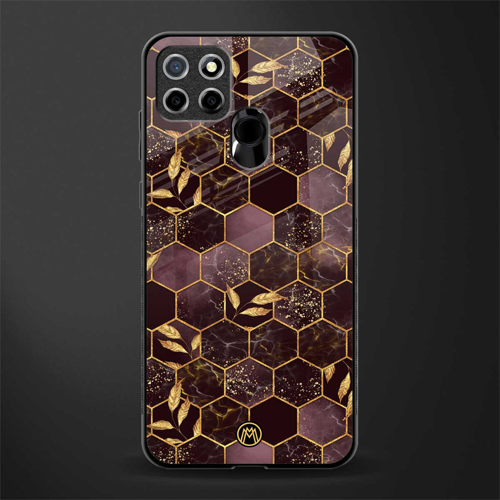 black maroon tile marble glass case for realme narzo 20 image