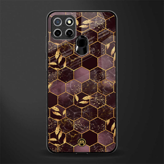 black maroon tile marble glass case for realme narzo 20 image