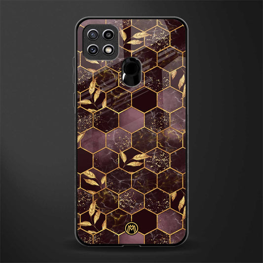 black maroon tile marble glass case for oppo a15s image