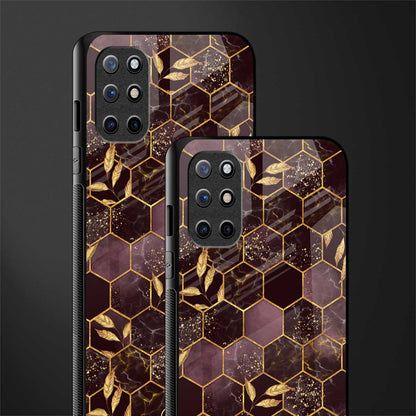 black maroon tile marble glass case for oneplus 8t image-2