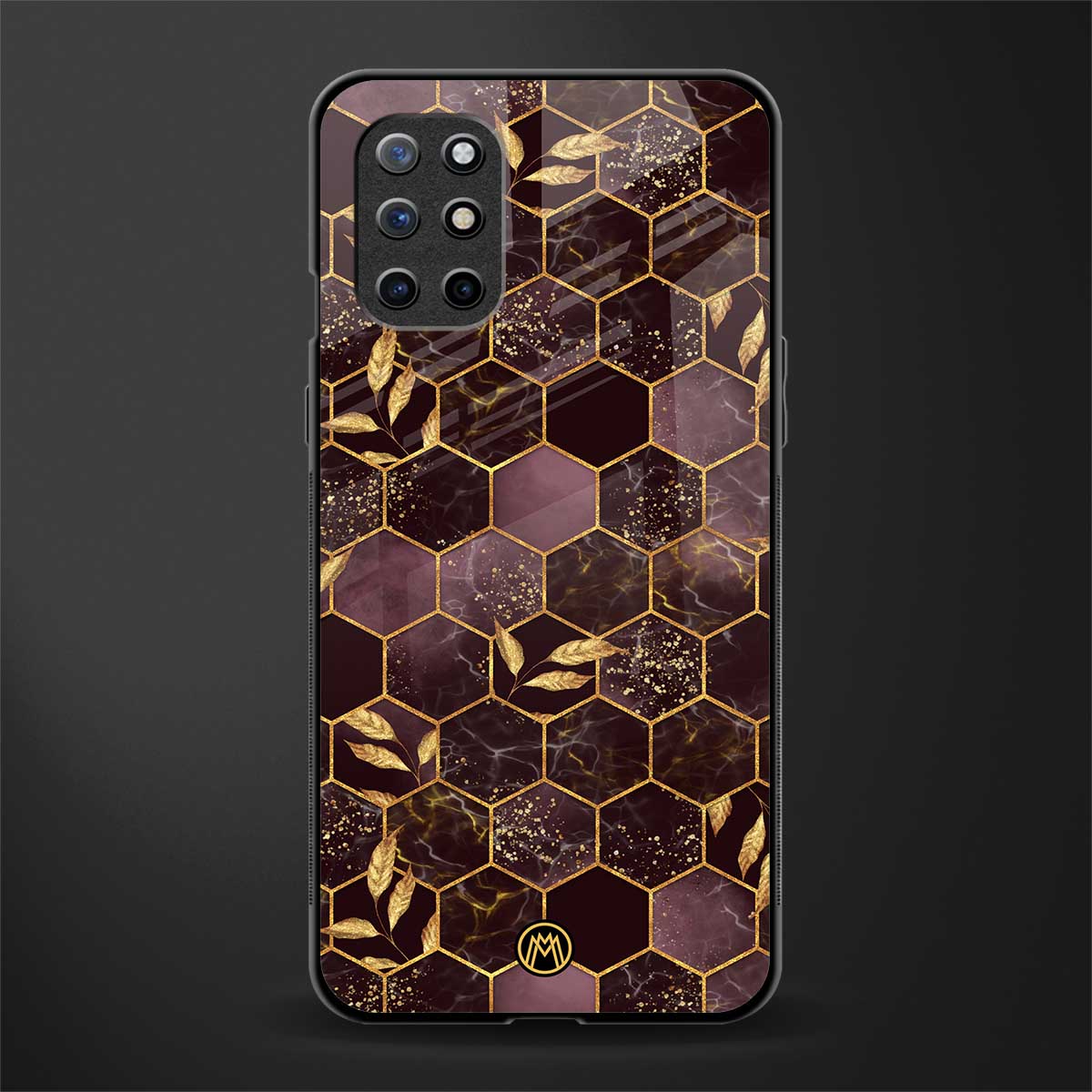 black maroon tile marble glass case for oneplus 8t image