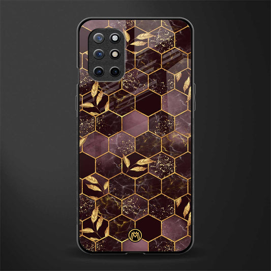 black maroon tile marble glass case for oneplus 8t image