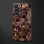 black maroon tile marble glass case for vivo v20 se image