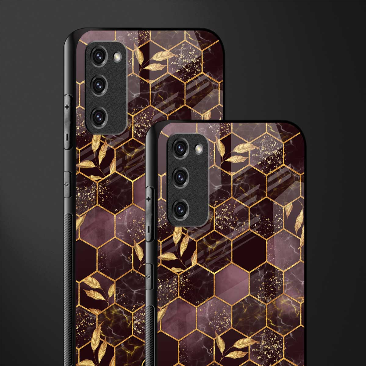 black maroon tile marble glass case for samsung galaxy s20 fe image-2