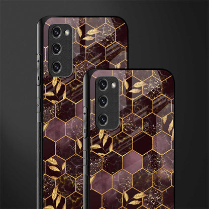black maroon tile marble glass case for samsung galaxy s20 fe image-2