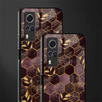 black maroon tile marble glass case for vivo y53s image-2