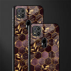 black maroon tile marble glass case for redmi 9c image-2