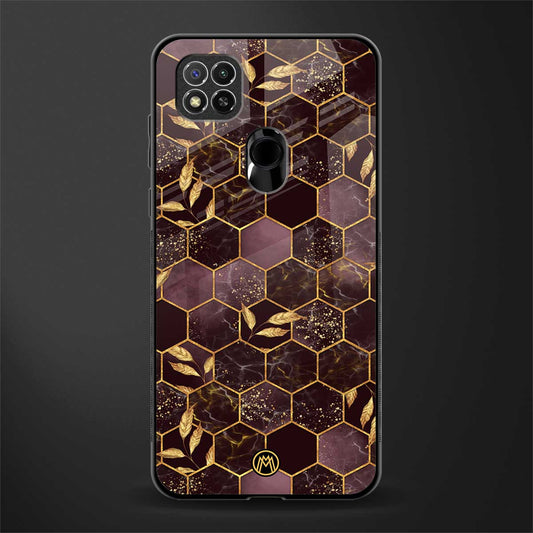 black maroon tile marble glass case for poco c31 image