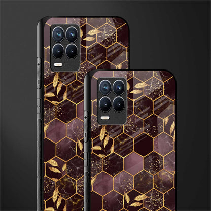 black maroon tile marble glass case for realme 8 pro image-2