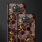 black maroon tile marble glass case for poco x3 image-2