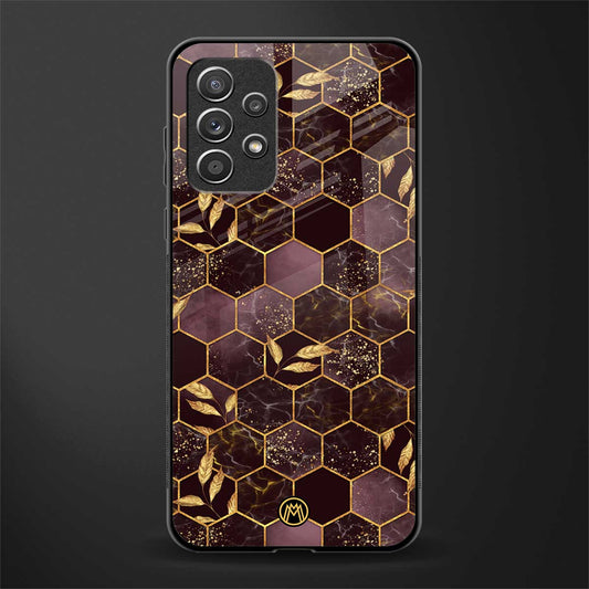 black maroon tile marble glass case for samsung galaxy a72 image