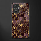 black maroon tile marble glass case for redmi note 10 pro image