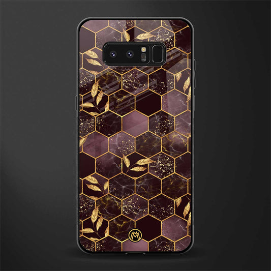 black maroon tile marble glass case for samsung galaxy note 8 image