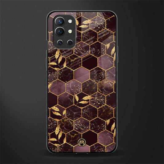 black maroon tile marble glass case for oneplus 9r image