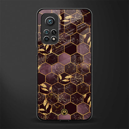 black maroon tile marble glass case for mi 10t 5g image