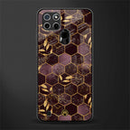 black maroon tile marble glass case for realme c21 image