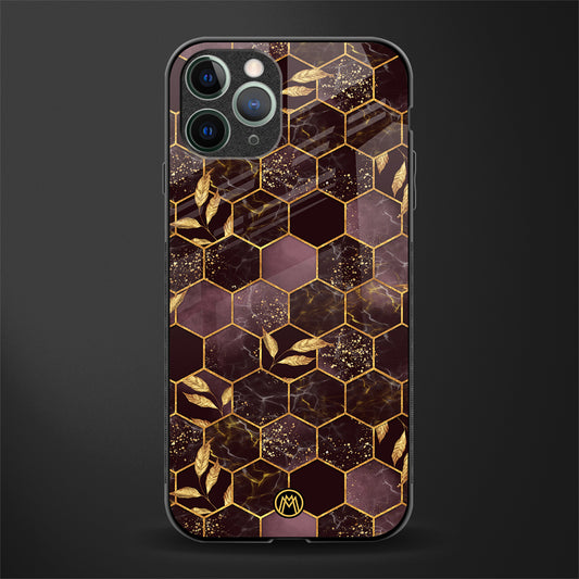 black maroon tile marble glass case for iphone 11 pro image