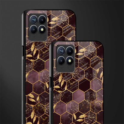 black maroon tile marble glass case for realme 8i image-2
