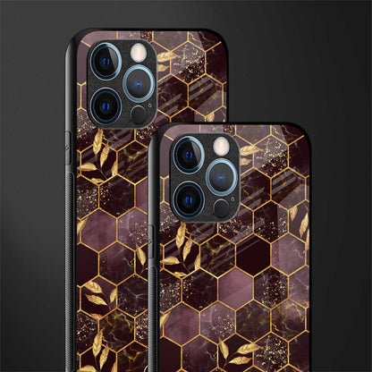 black maroon tile marble glass case for iphone 12 pro image-2