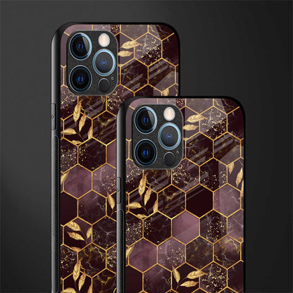 black maroon tile marble glass case for iphone 12 pro max image-2