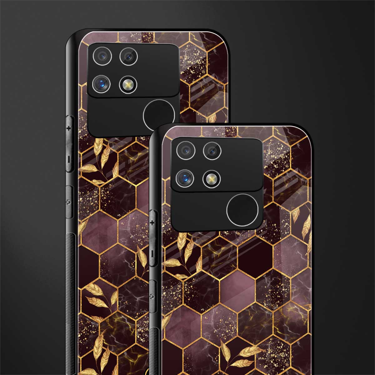 black maroon tile marble back phone cover | glass case for realme narzo 50a