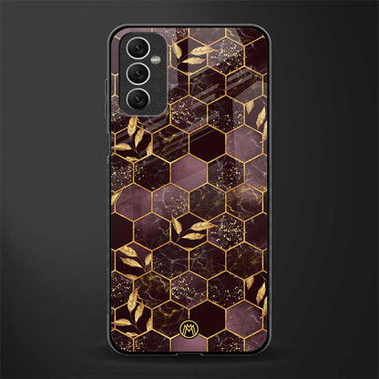 black maroon tile marble glass case for samsung galaxy m52 5g image
