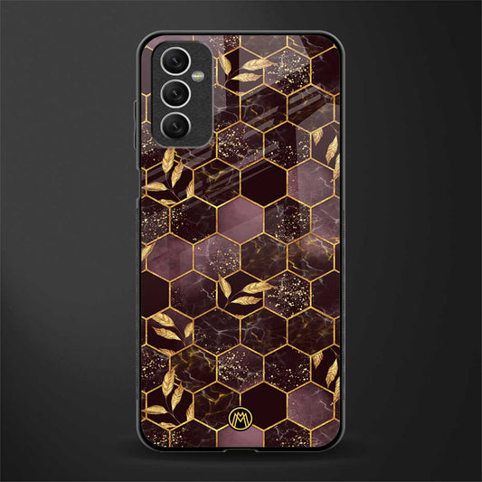 black maroon tile marble glass case for samsung galaxy m52 5g image