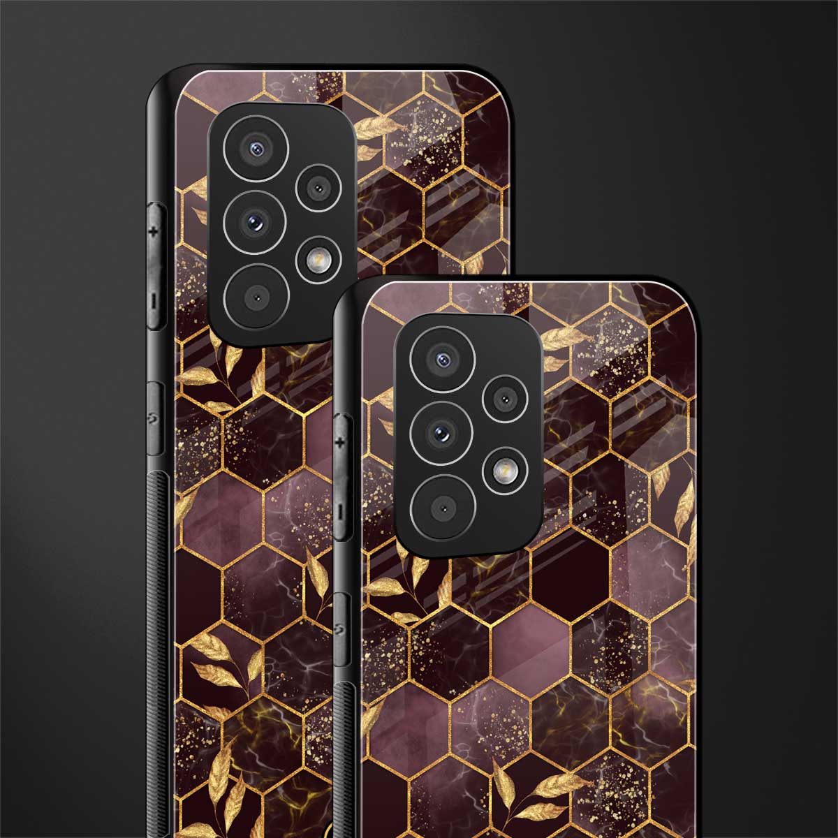 black maroon tile marble back phone cover | glass case for samsung galaxy a53 5g