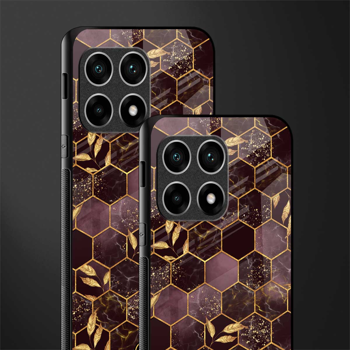 black maroon tile marble glass case for oneplus 10 pro 5g image-2