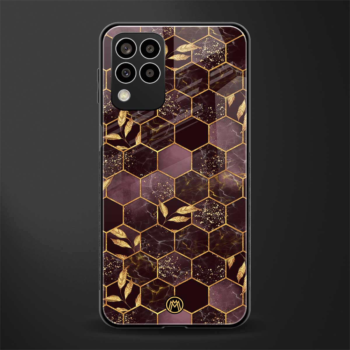 black maroon tile marble back phone cover | glass case for samsung galaxy m33 5g