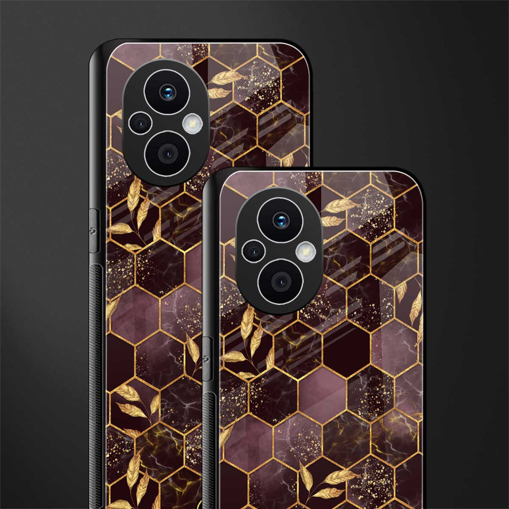 black maroon tile marble back phone cover | glass case for oppo f21 pro 5g